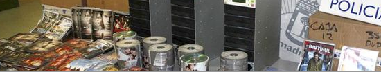 Material incautado por la Policia Nacional por delito contra la Propiedad Intelectual
